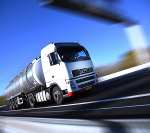 Tanker speeding down highway