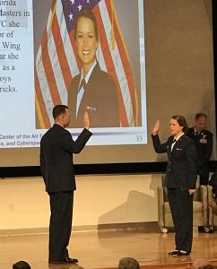 Taking oath of service